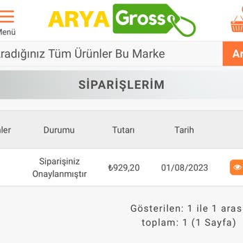 Arya Gross Aryagros.com Siparişleri Göndermiyor Ve İade Yapmıyor.