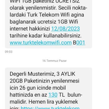Türk Telekom Mevcut Paketin Yenilenmemesi
