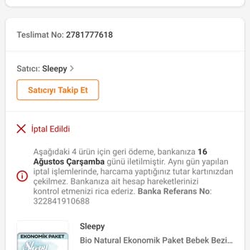 Trendyol Keyfi Sipariş İptali