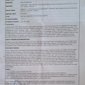 A101 Yeni Mağazacılık Eksik Ürün Ve Sorumsuzluğu