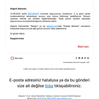 Akbank Kendi Hatasını Müşteriye Yansıtıyor