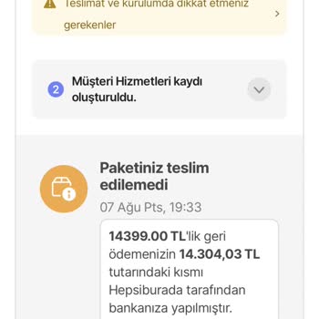 Hepsiburada Sebepsiz Sipariş İptali