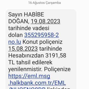 Halkbank Konut Poliçesi Haksızlık