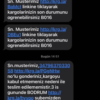 Bodrum Aras Kargo Dağıtıma Çıkarmadan İadeye Göndermesi