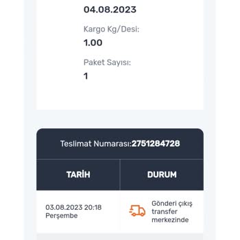Hareketsiz Kargo Durumu Aras Kargo
