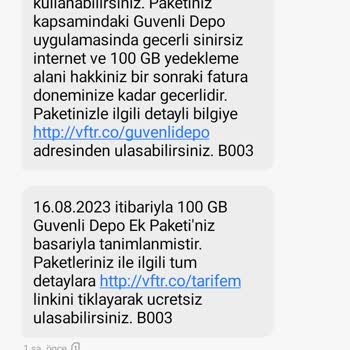 Vodafone Habersiz 100 GB Ek Paket Yapmış