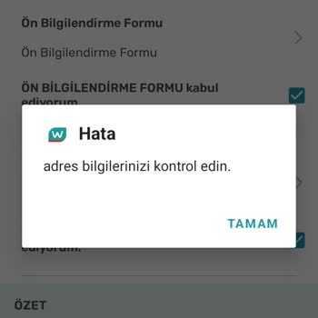 Watsons Adresimi Kabul Etmiyor