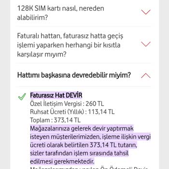 Vodafone Devir Ücreti Pahalılığı