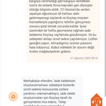 Koçtaş Ne Paramızı Geri Alabildik Ne De Ürünümüzü Teslim Alabildik!