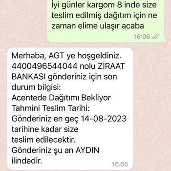 AGT Kurye (aynigunteslim.com) Kargo Firmasının Ürünü Teslim Etmeyişi