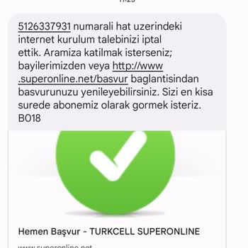 Superonline İnternet Kurulum Talebinizi İptal Ettik