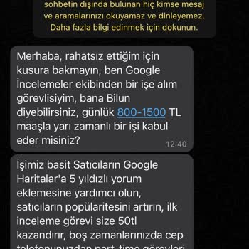 WhatsApp Günlük İş Teklifi Yanıltmacası!
