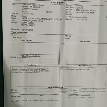 Xiaomi Haritalamama Hatası İle Servise Giden Ürünün Tamiri Yapılmamaktadır.