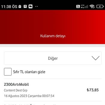 Vodafone İçerik Servisleri Fazla Para Olması