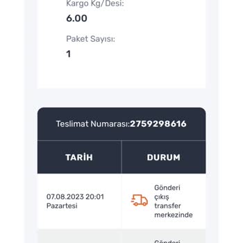 Trendyol Ürünüm Gelmediği Halde Takip Etmeyip Müdahale Etmiyor.