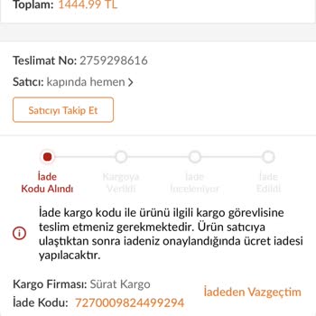 Trendyol Ürünüm Gelmediği Halde Takip Etmeyip Müdahale Etmiyor.