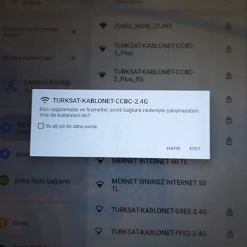 Lenovo Bilgisayar Aldığım Cihaz İnternete Bağlanmıyor Sınırlı Bağlantı Hatası Veriyor
