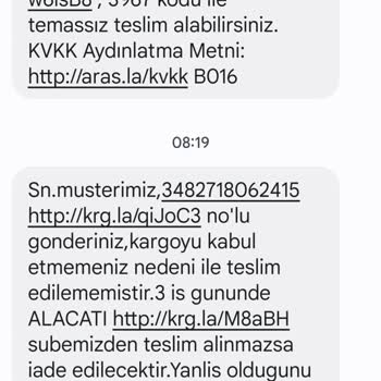 Aras Kargo Kargo Teslim Etmeme