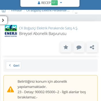 CK Boğaziçi Elektrik Çok Elektrik Başvuru Sorunu