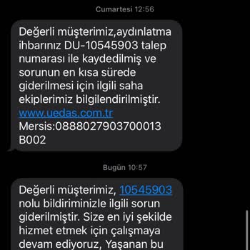 UEDAŞ Yanmayan Sokak Lambası