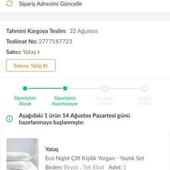Kargo Problemi Yataş Ve Trendyol