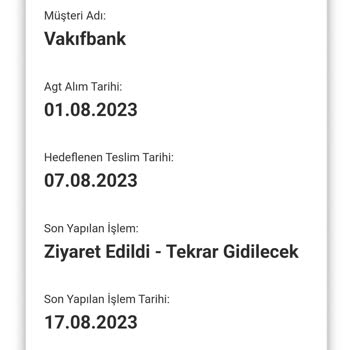 AGT Kurye Tarafından Kredi Kartımın 16 Gündür Teslim Edilmemesi