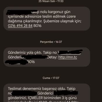 Kargo Getirmeyen MNG Kargo İçmeler Şubesi
