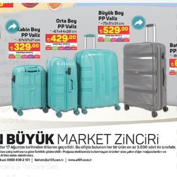 A101 İn 17 Ağustos 2023 Tarihli Afişinde Yer Alan Valizi Bulamadım