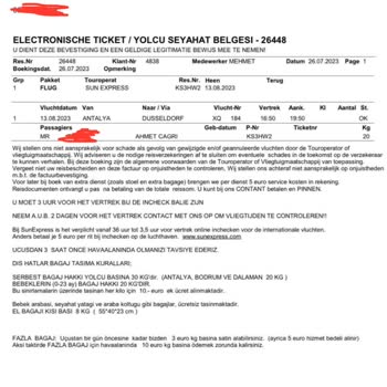 Sunexpress Uçuş Öncesi Online Check-in Sorunu