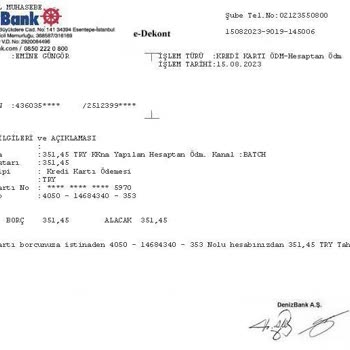 Denizbank Kredi Kart Borç