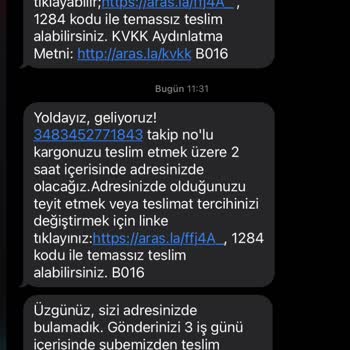 Aras Kargo Evde Olduğum Halde Teslim Edilmeyen Kargo!