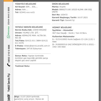 Arçelik Klimamız Bozuldu İki Yıldır Yapmıyorlar