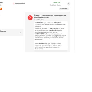 Hepsiburada.com Satıcıları Sipariş Verilen Ürünleri İptal Ediyorlar.