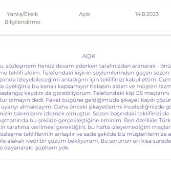 Digiturk Sözleşme Yenileme Teklifi Aldatmacası