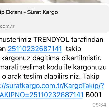 Sürat Kargo Teslim Edilmeyen Kargo