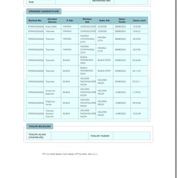 PTT Kargo Kargom Teslim Edilmedi Ve Gönderi Cihetten Çıkarıldı Yazıyor