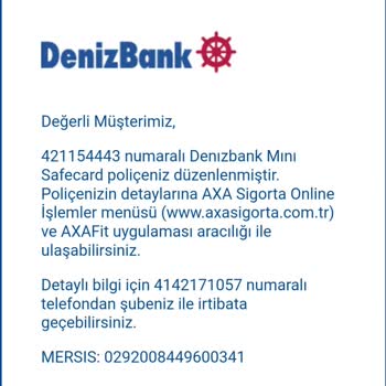 Axa Sigorta Habersiz Poliçe Düzenlemiş