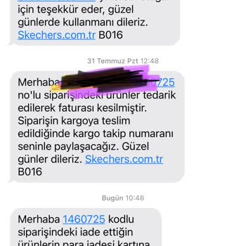 Skechers Markasının Ürünlerimi Bilgim Olmadan İptal Etmesi