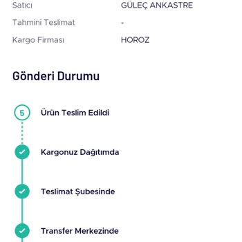 Horoz Lojistik Ürünüm Dağıtımda Gözüktüğü Halde Hala Yaşadığım Şehre Gelmemiş