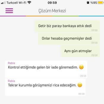 Getir İade İşlemimi Yapmıyor