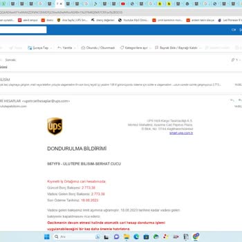 UPS Türkiye Fatura İle İlgili Yetkili Birine Ulaşılamıyor