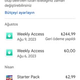 Google Play Weekly Access Plantln Uygulamasından Şikayetçiyim