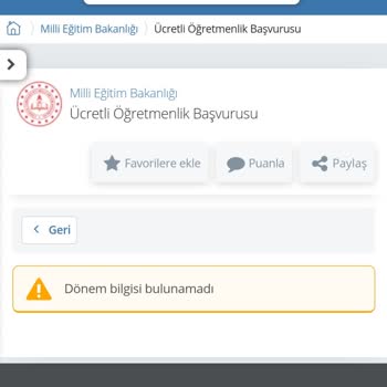 E-Devlet (Turkiye.gov.tr) Ücretli Öğretmenlik Başvurusunda Dönem Bilgisi Bulunamadı Diyor