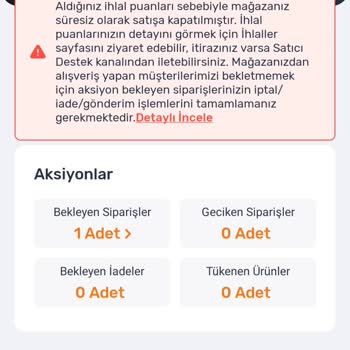Trendyol Bilgi Vermeden Hesap Kapattı