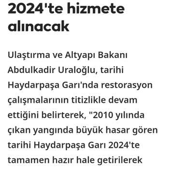 TCDD Haydarpaşa Garının Hizmete Bir Türlü Açılmaması