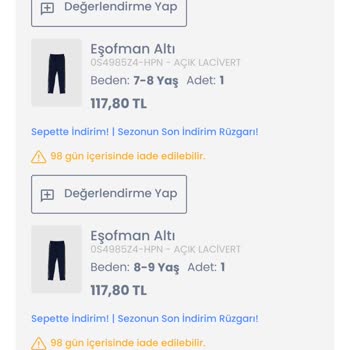 LCW İnternet Siparişi Eksik Yatan İade Ürün