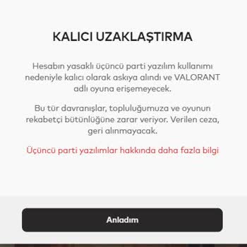Valorant Hesabım Nedensiz Bir Şekilde Engellendi