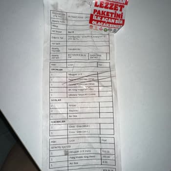 Trendyol Burger King Siparişinde Hamburger Eksikliği