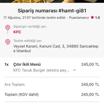 Yemek Sepeti Ve KFC
