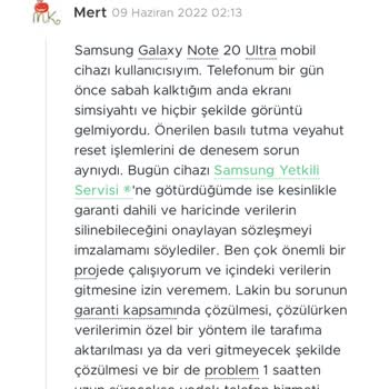Samsung Galaxy Note 20 Ultra Telefonumun Ekranı Aniden Karardı